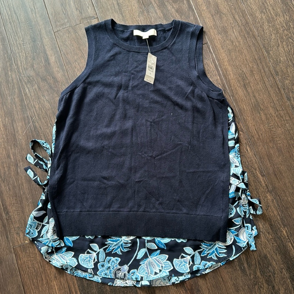 LOFT mixed media top - NEW